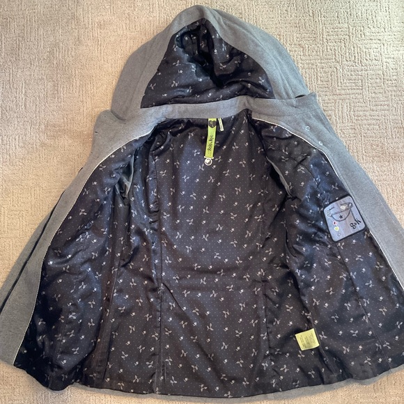 🩶💚 Soia & Kyo Wool Blend Coat Double Breasted Hooded Tagged L Fits S/M Luxury - Picture 4 of 9